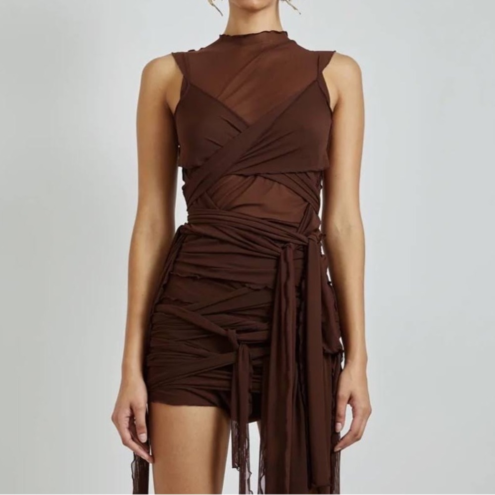 Kim Shui Brown Wrap Top